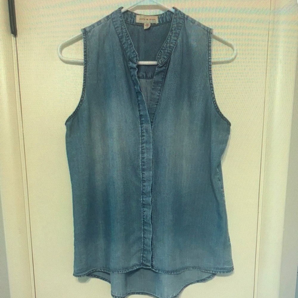 Sleeveless Denim Top